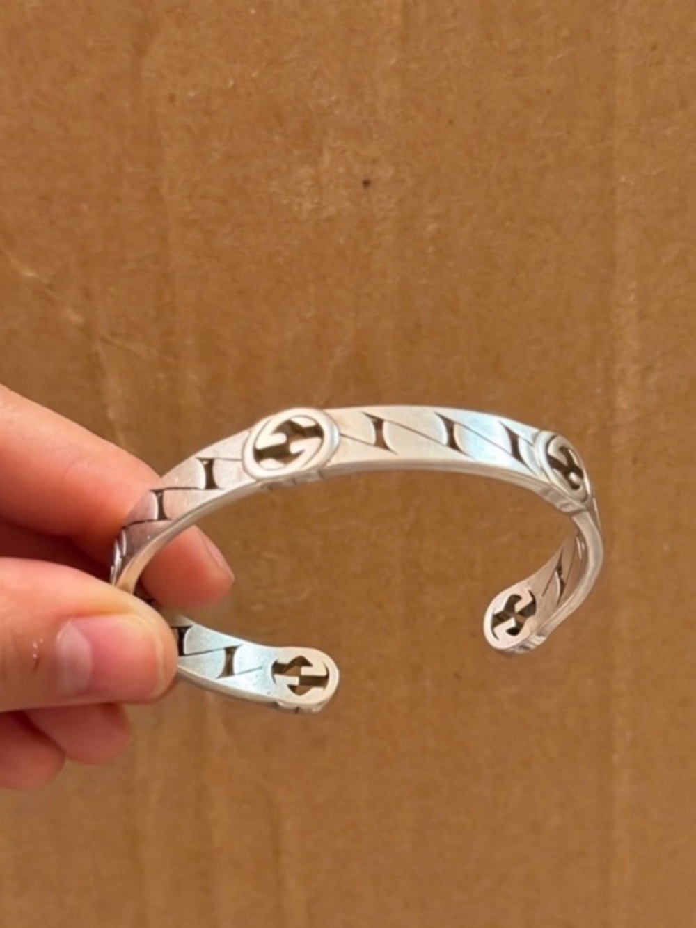 Silver Gucci Cuff Bracelet